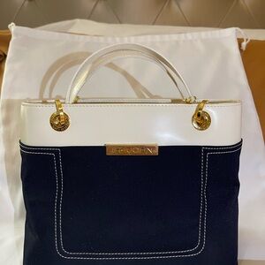 St. John Two-Tone Black and Cream Tote